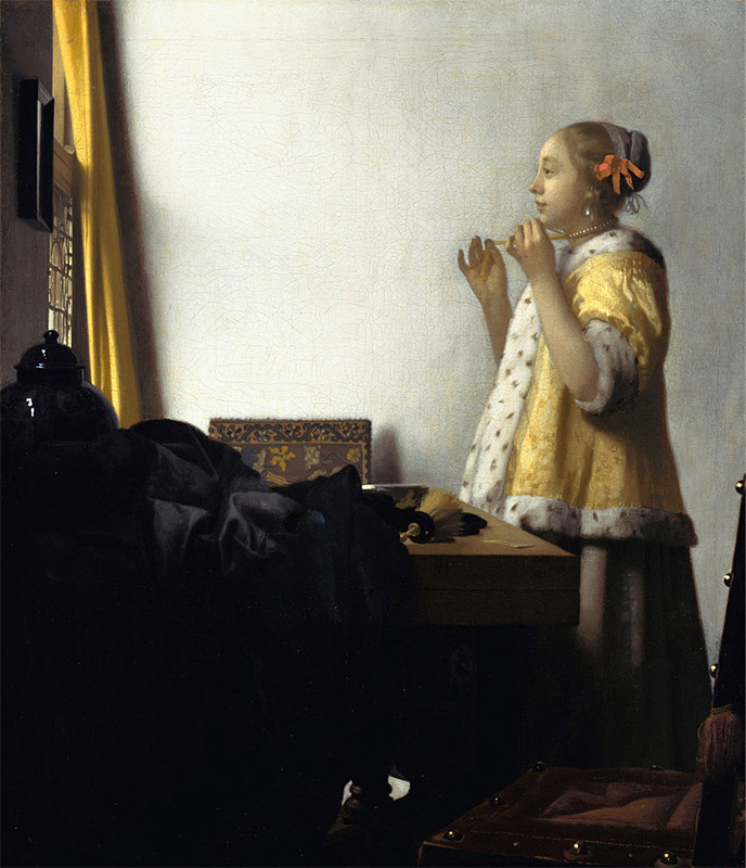 Jan Vermeer, 1664, Woman with a Pearl Necklace